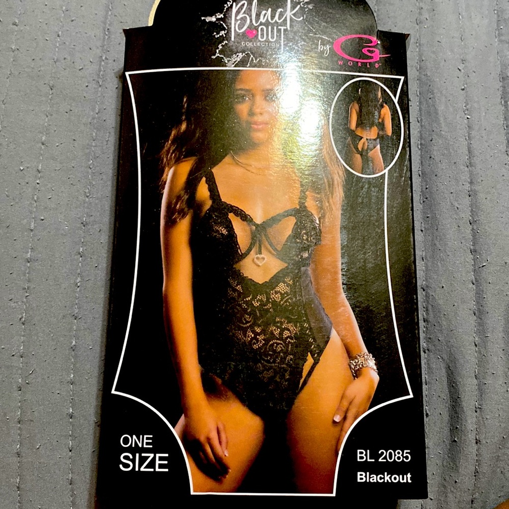 NWT Lace Teddy with open rear and half open cups